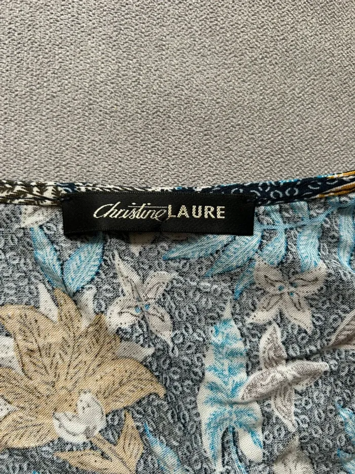 Robe vintage imprimée florale Christine Laure taille 4 - photo numéro 6