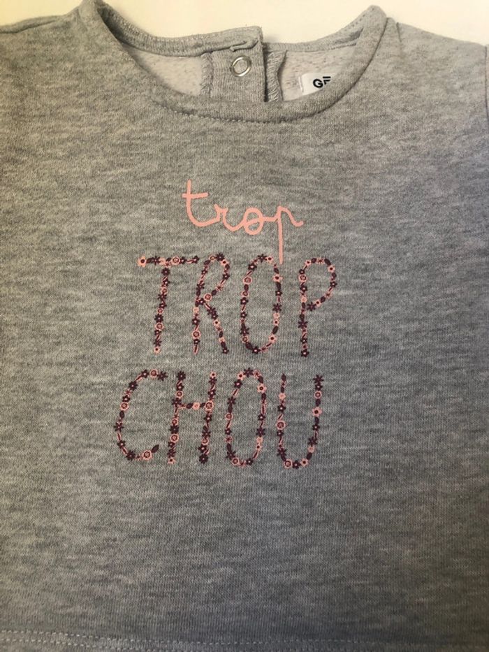 Pull gris fille gémo 6 mois - photo numéro 2