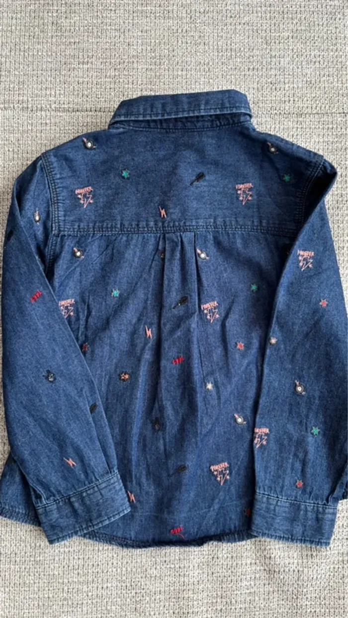 Chemise effet jeans - photo numéro 3