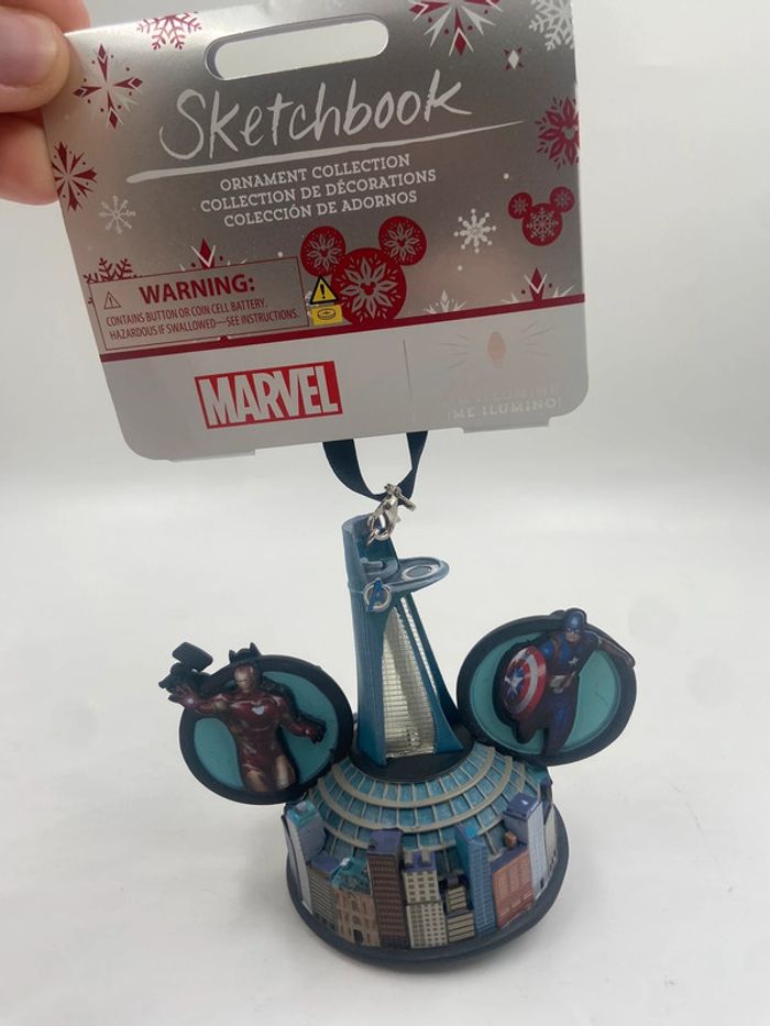 Disney Store Ornement LightUp Marvel Avengers Mickey Ears Sketchbook / Boule Disney - photo numéro 4