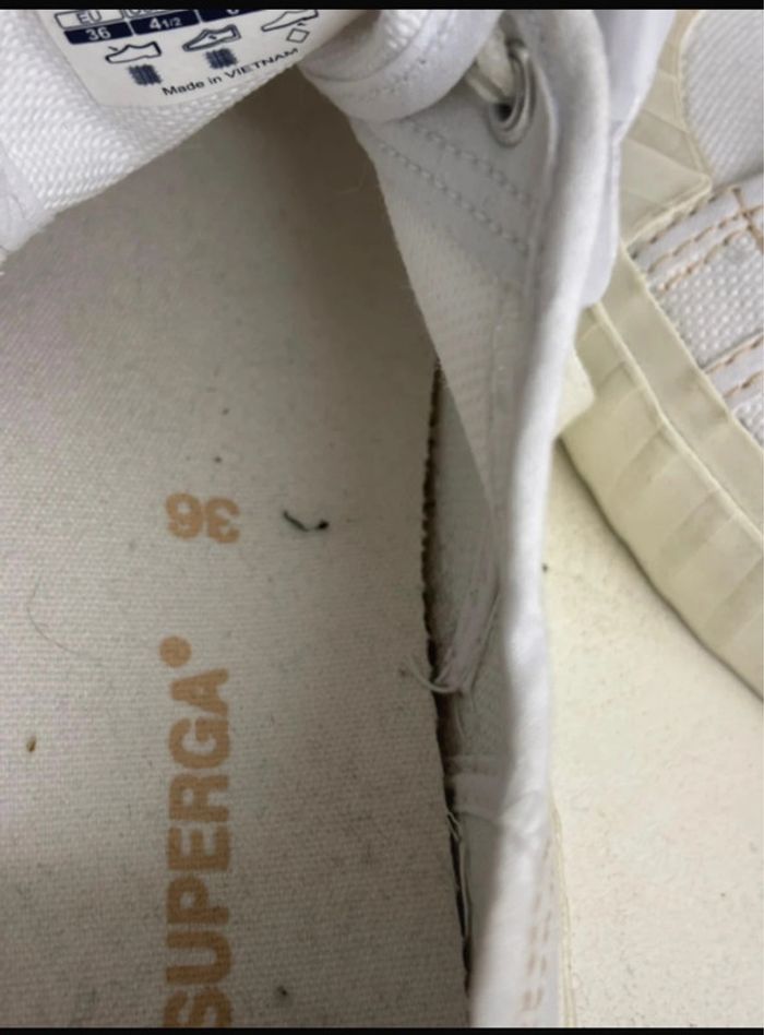 Baskets Superga 2630 Stripe – Taille 36 – Blanc & Beige neuve - photo numéro 8