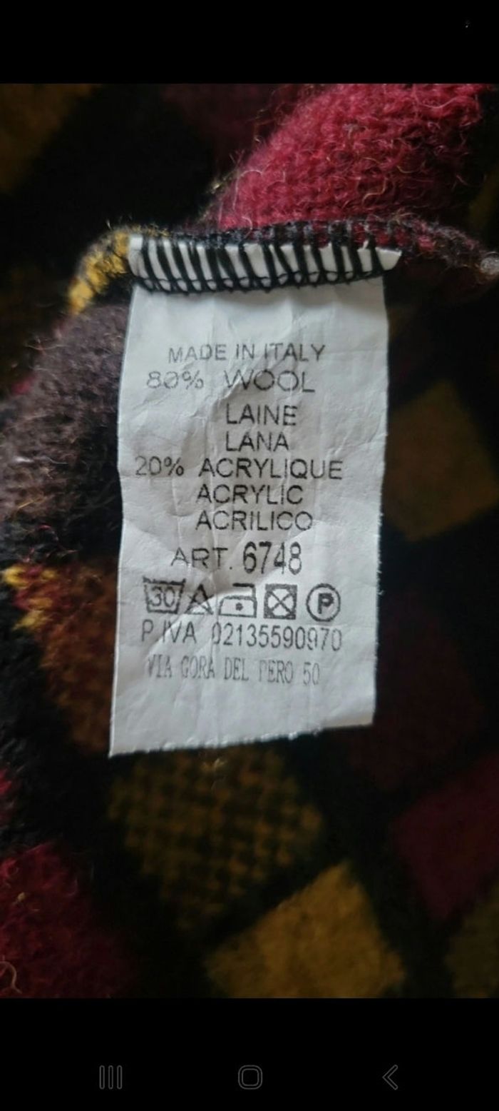 Manteau original laine bouillie multicolore - photo numéro 8