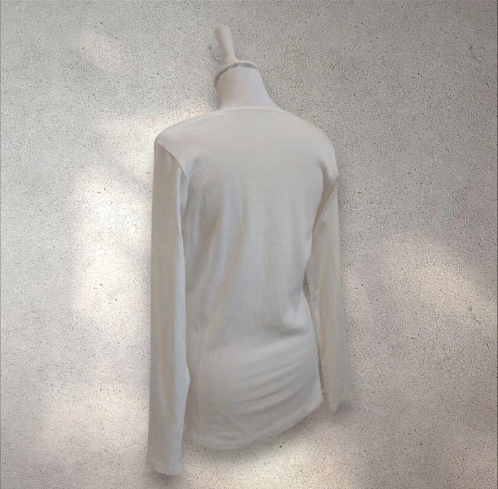 T-shirt de grossesse blanc manches longues taille L - photo numéro 3