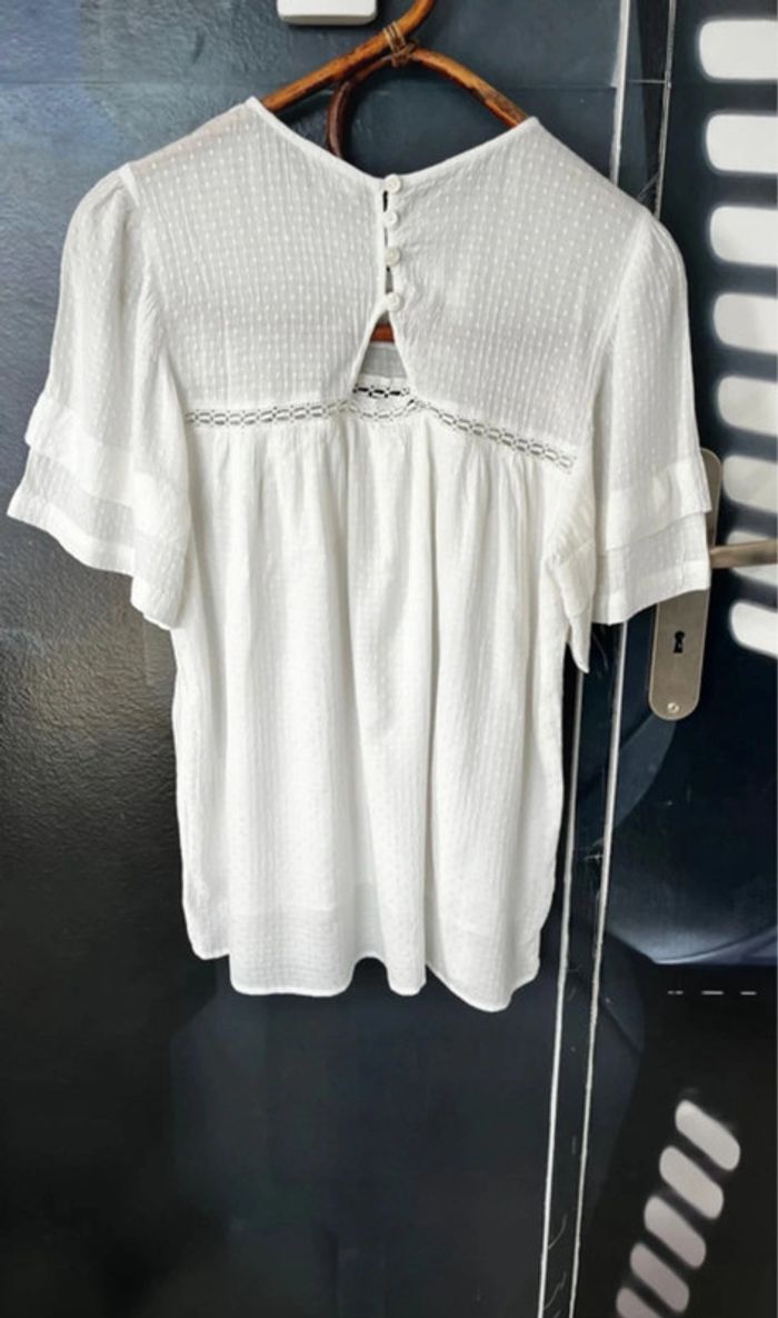 Blouse ample avec dentelle écrue Abi - photo numéro 3