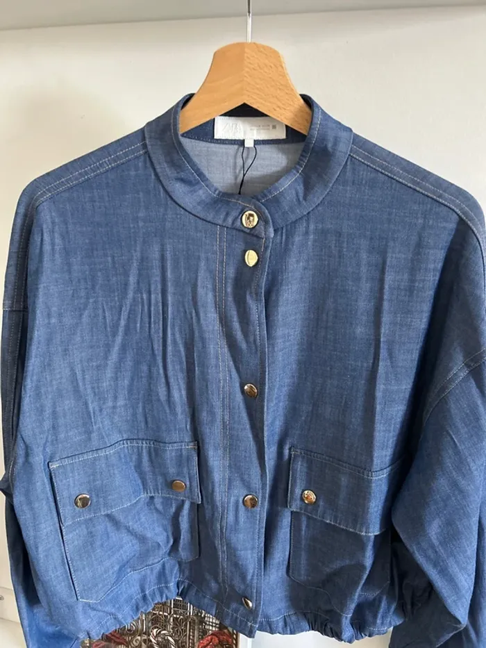 Veste jean - courte - bomber - Zara M - photo numéro 2