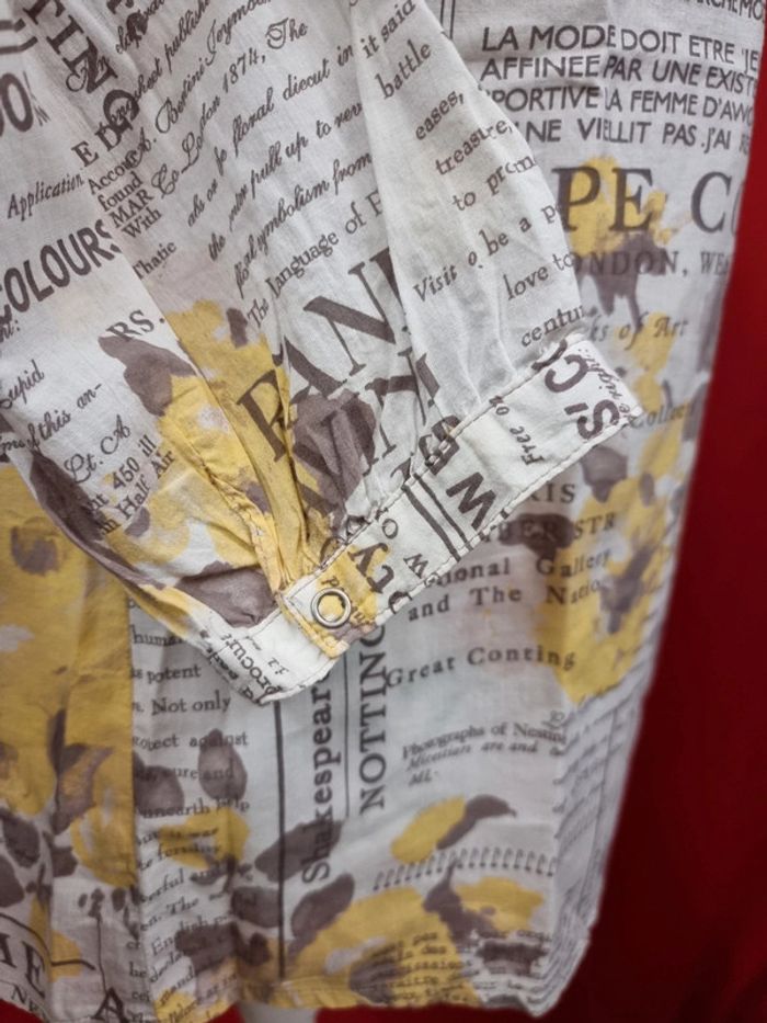 Armand Thiery blouse motif floral jaune * taille 4 * - photo numéro 6