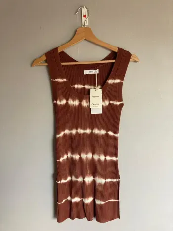 Top Mango en maille fine et côtelée – Taille XS – Neuf