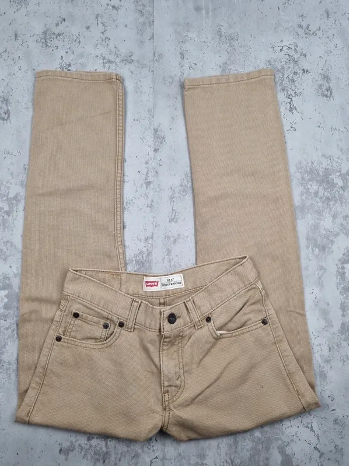 Jean Levi’s 513 Slim Straight en velours – Beige – Taille 34 Femme - photo numéro 2
