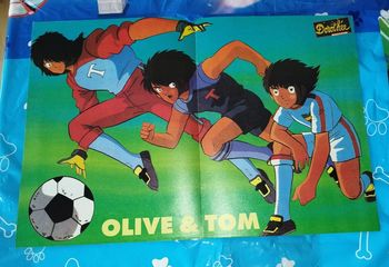 Poster Olive Tom Captain Tsubasa Nouvelle vie Dorothée magazine vintage Landers