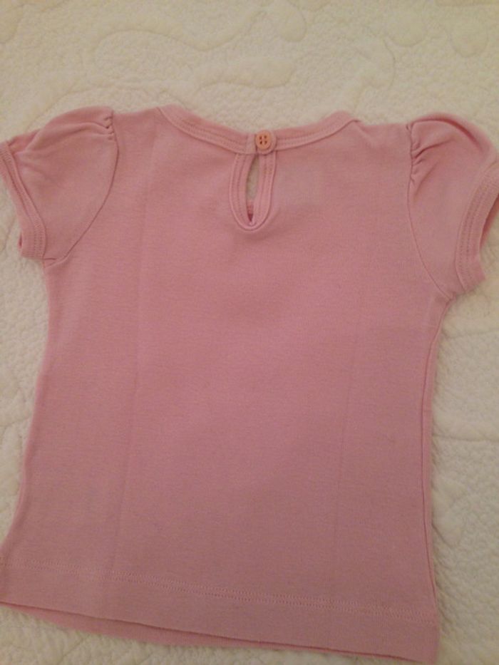 Tee-shirt Rose pour petite fille de 12 Mois - photo numéro 2