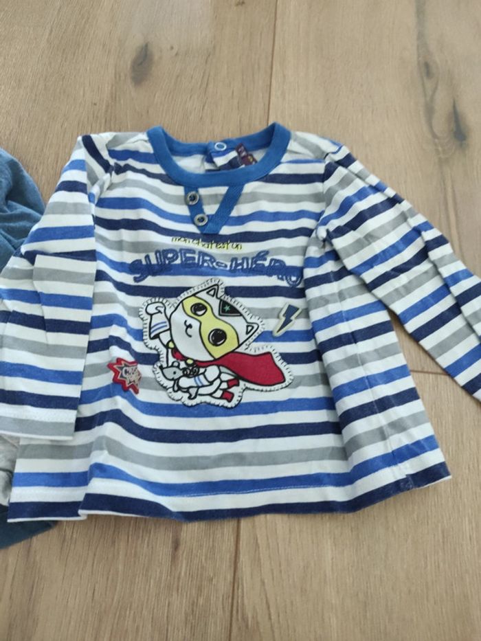 Lot de trois t-shirt manches longues 6 mois - photo numéro 2