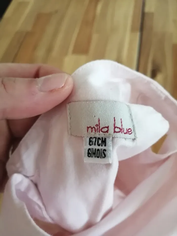 Robe Mila blue rose et crème - photo numéro 5