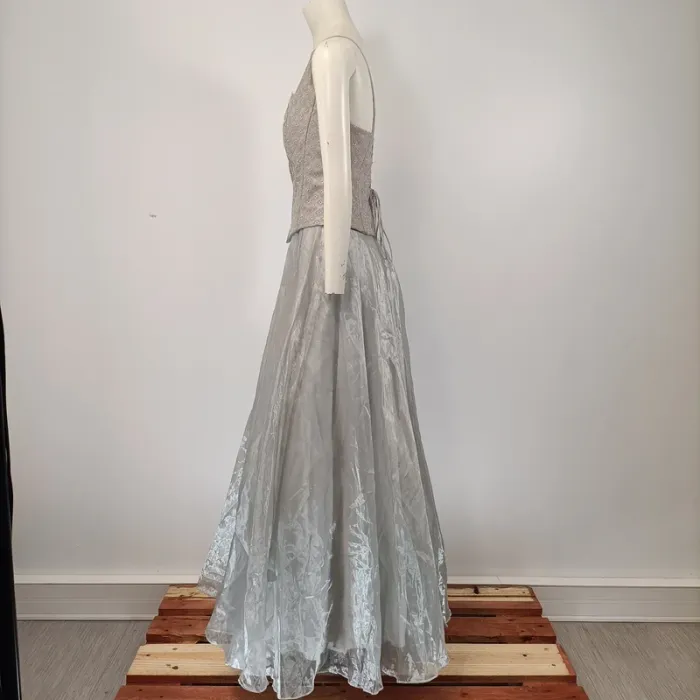 Robe corset argentée grise et dentelles - Savoy's taille M estimé A056 - photo numéro 3