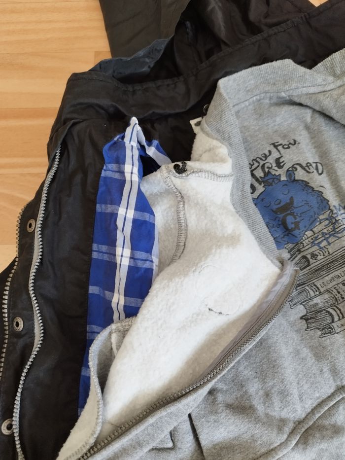 Blouson 2 en 1 veste imperméable et gilet zippé garçon 4 ans  noir gris Sergent Major - photo numéro 5