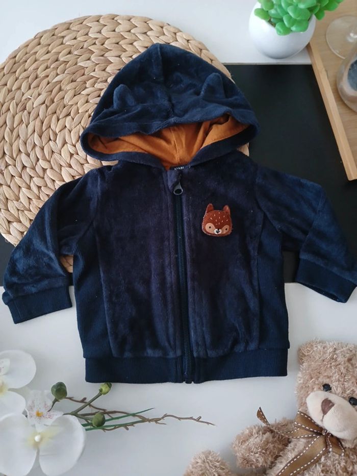 Veste polaire à capuche Comme Neuve Taille 9 mois🌿🦊 - photo numéro 4