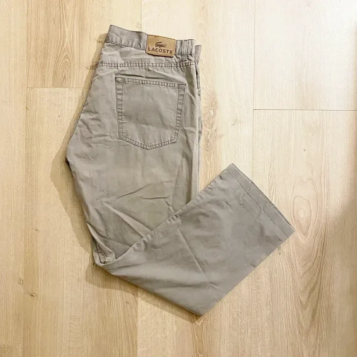 Lacoste Pantalon Urban Style Homme Gris Taupe Exclusif Menswear Vintage (Taille 46) - photo numéro 4