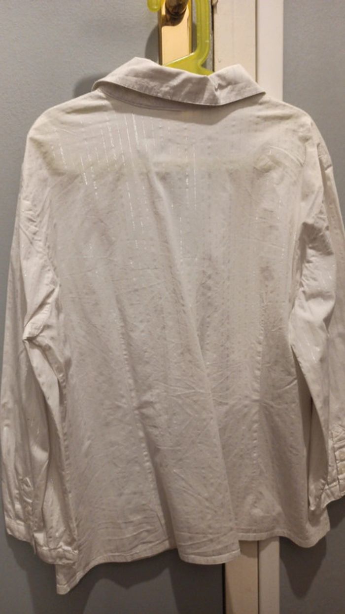 Chemise femme blanche à rayures argenté taille 40 marque Etam - photo numéro 5