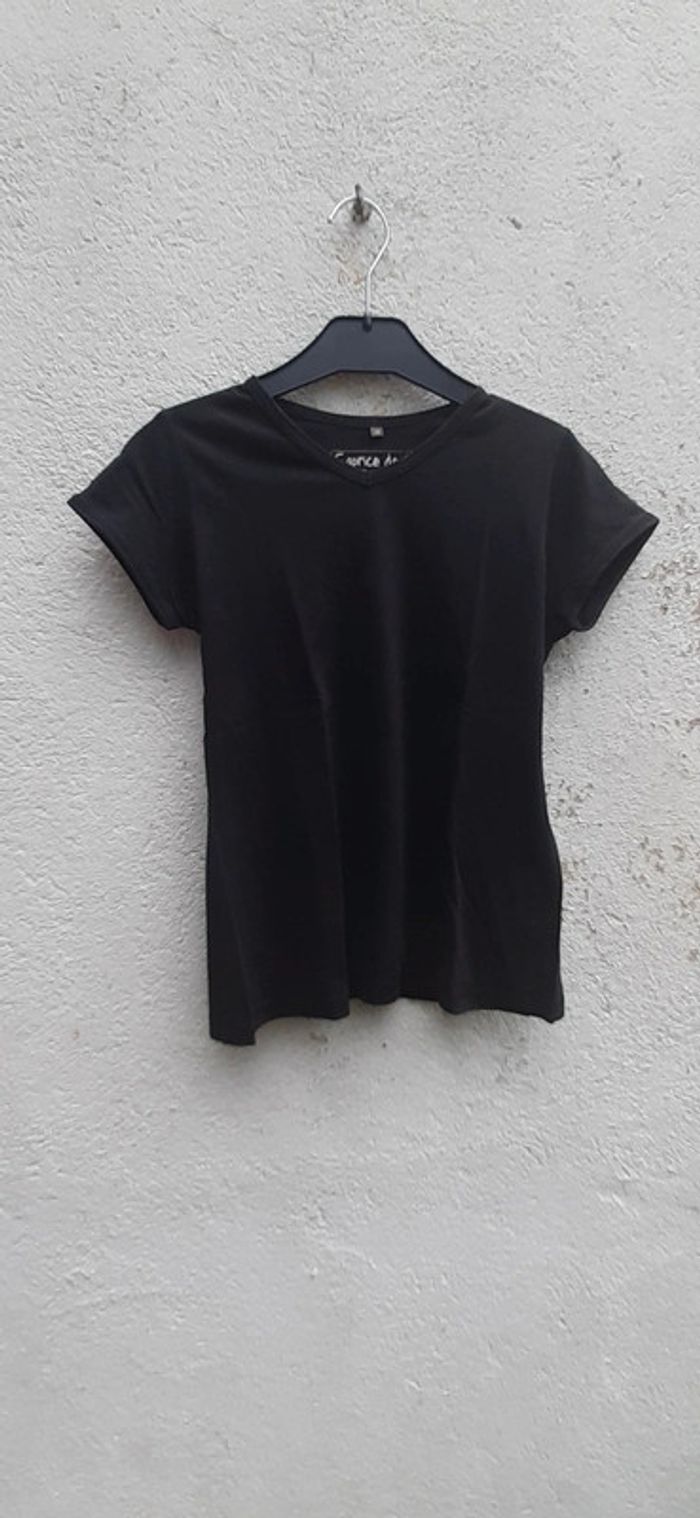 Tee-shirt col V noir 14 ans Caprice de fille