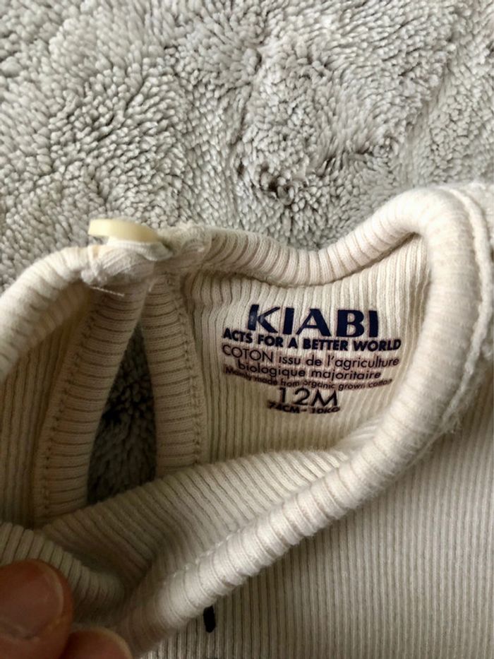 Tee shirt manches longues beige 12 mois Kiabi - photo numéro 3