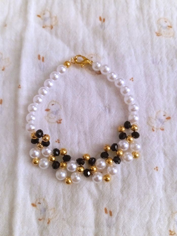 Bracelet perles acryliques et en verres - photo numéro 3