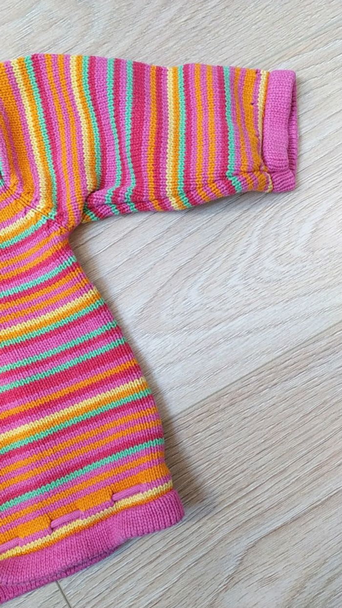 Pull orange rose papillon 6 mois - photo numéro 5