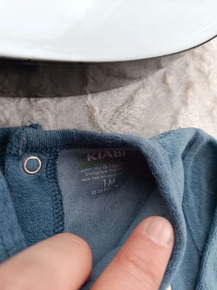 Pyjama grenouillère velours Garçon 1 mois Hero like daddy Papa Kiabi Eco conception coton bio - photo numéro 7