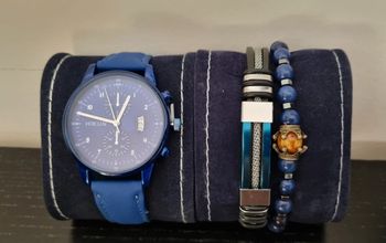 Ensemble montre et 2 bracelets bleu azur