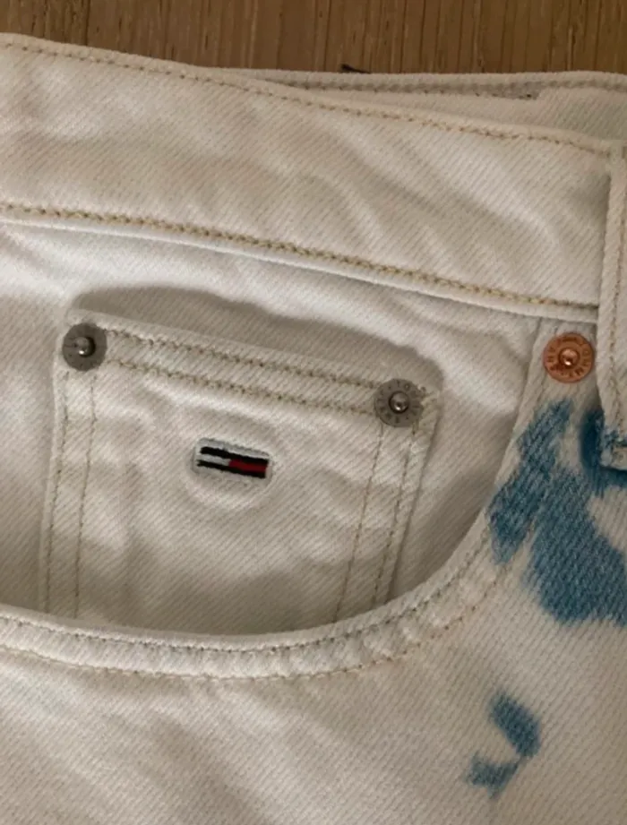 Tommy Hilfiger Mom Jean tie and dye blanc bleu clair - photo numéro 5