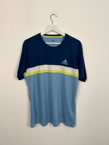 Maillot Homme Adidas Bleu Clair et Marine | Taille M | Très Bon État | Sport Vintage | #TM69