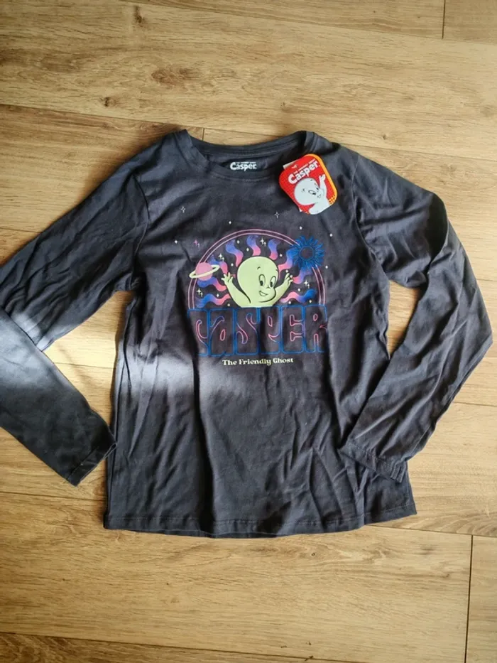Manche longues Casper phosphorescent halloween