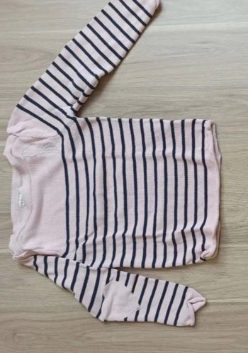 Pull marinière rose et bleu marine Vertbaudet 5 ans