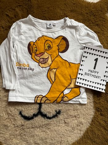 Tee shirt blanc Le Roi Lion DISNEY t.12m