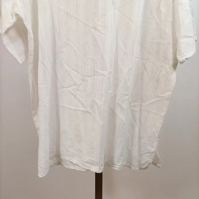 Tunique blanche col lacé Destiny Wear en coton bambou 100 % taille XL A843 - photo numéro 7
