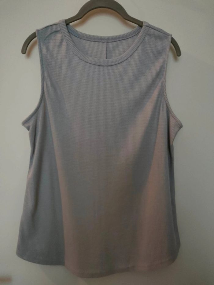 Top Nid d'Abeille | Débardeur Long | Débardeur Gris | Débardeur Femme, Taille S/M - photo numéro 2