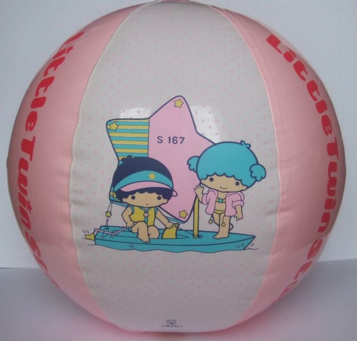 Ballon plage gonflable 40 cm Little Twin Stars voilier Sanrio 1976