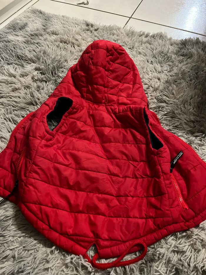 Doudoune sans manche veste zippe rouge bébé 18 mois - photo numéro 3