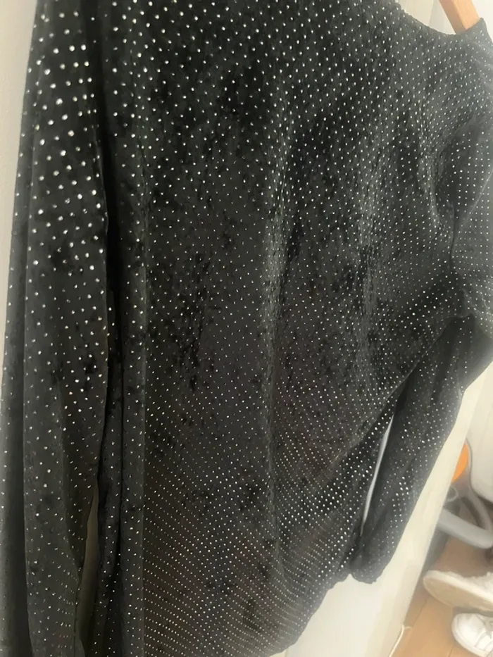 Haut French Coast velours noir à paillettes - photo numéro 4