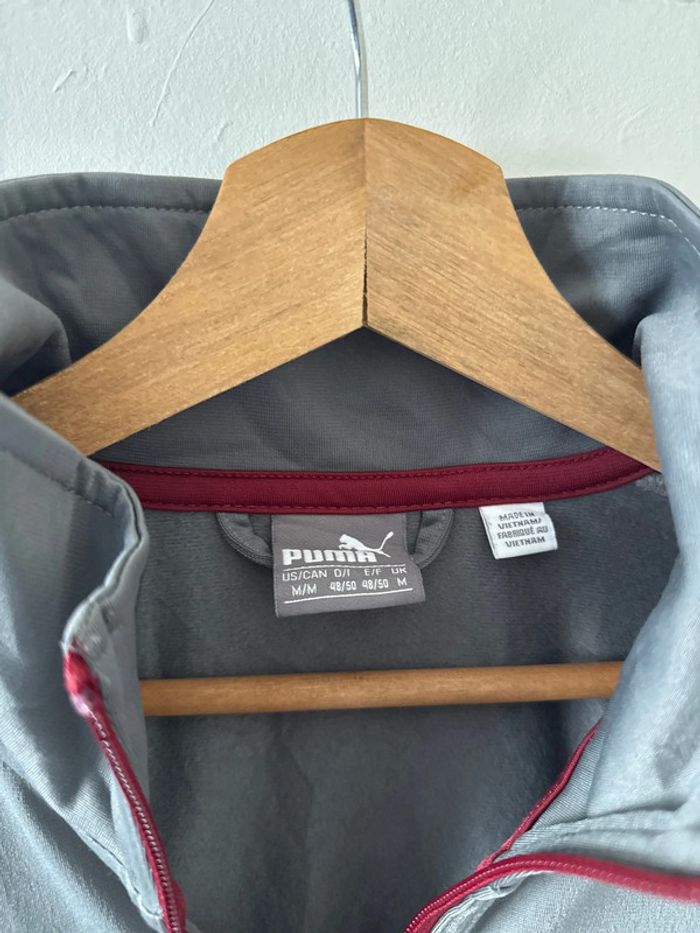 Veste Puma grise et rouge à zip – Taille M – Très bon état - photo numéro 3