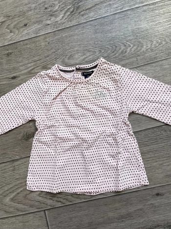 Tshirt manches longues Kiabi 3 mois rose à pois