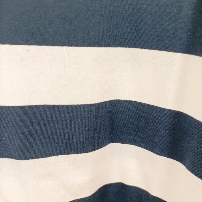 T-shirt à larges rayures bleu et blanc Anti Blue en coton, col rond, taille M unisexe A1239 - photo numéro 3