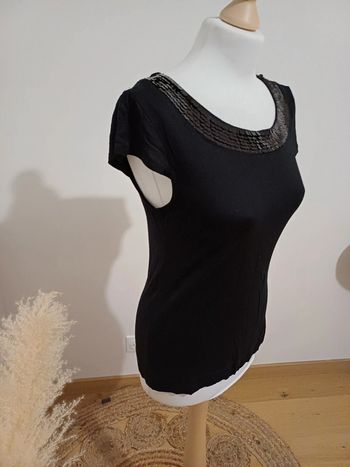 Blouse noire chic à sequins H&M taille S 36