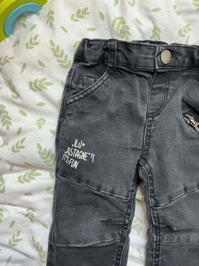 Jean slim noir lulu castagnette taille réglable 18 mois - photo numéro 5