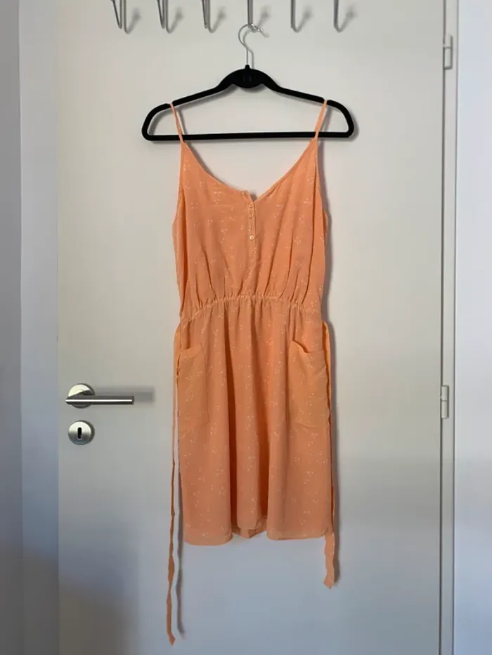 Robe à bretelle orange en soie Sud Express taille M - photo numéro 10