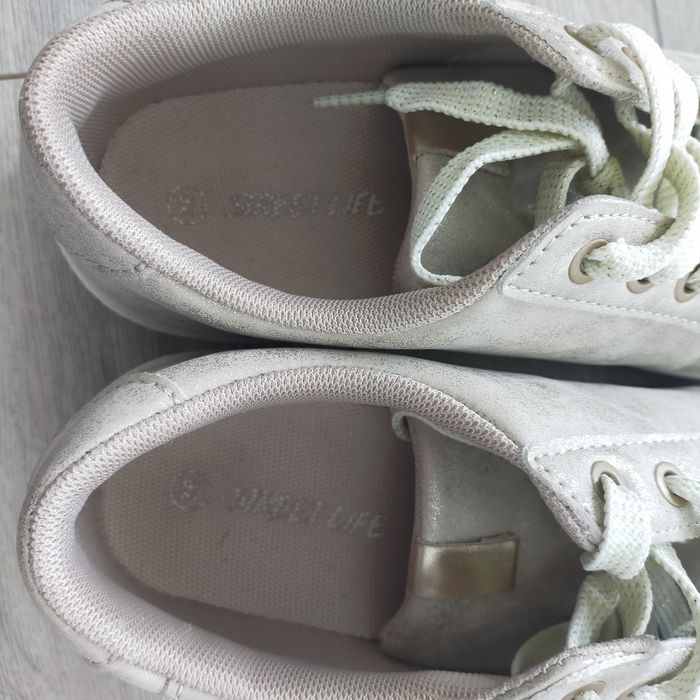 Baskets sneakers femme Chausséa pointure 36 blanc doré - photo numéro 9