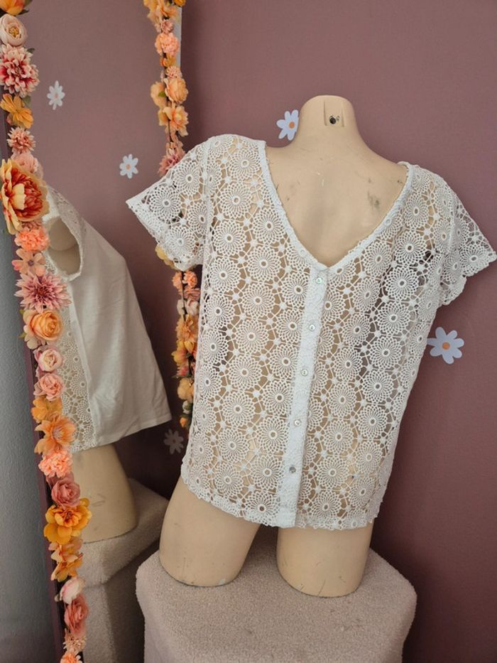 Blouse blanche dentelle