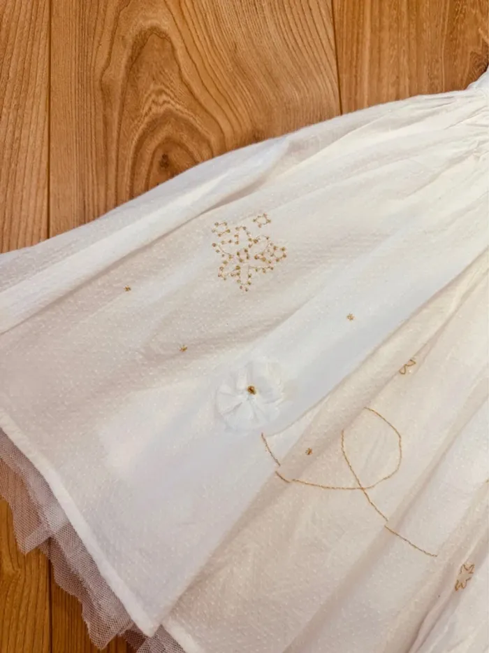 Taille 6 ans Robe cérémonie fille Orchestra blanche dorée * broderie * 🪷 - photo numéro 3