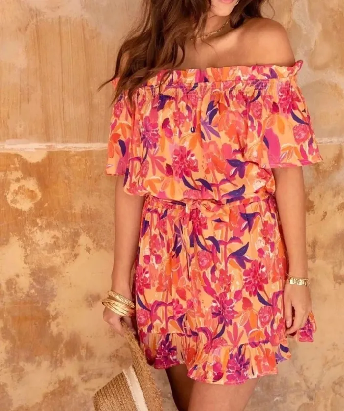 Opullence robe été courte imprimée multicolore taille 38 /M - photo numéro 2