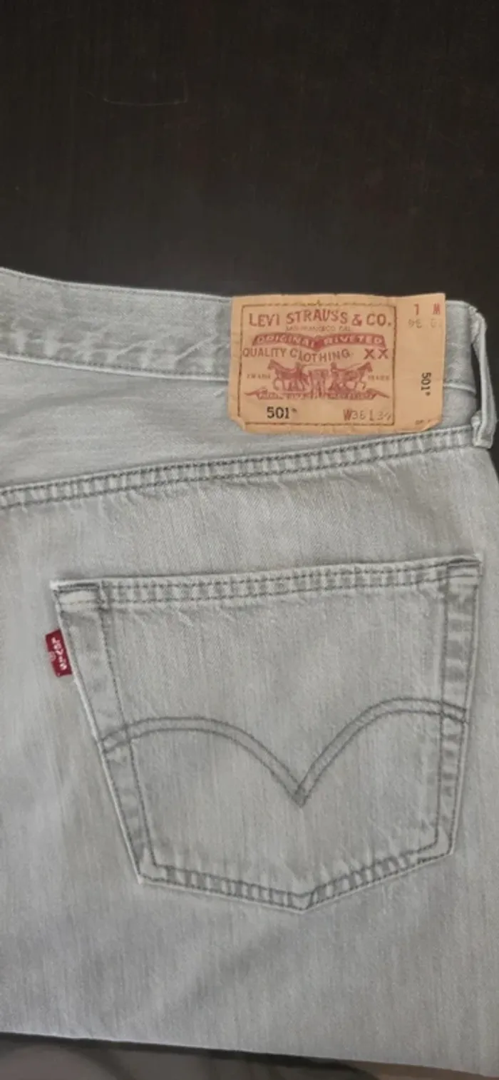 Jean levi's 501 gris homme W36L34