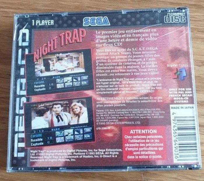 Jeu Sega Mega Cd Night Trap Mega-CD Complet notice version Fr - photo numéro 9