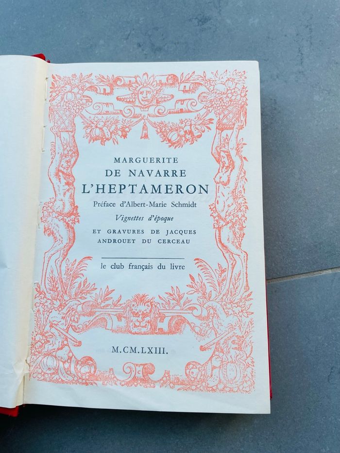 Livre ancien collection l’heptameron de marguerite de Navarre